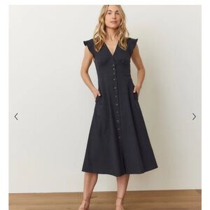 Marine Layer Camila Midi Dress Black